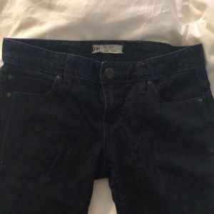 Free People Destroyed Ankle Jeans- dark blue